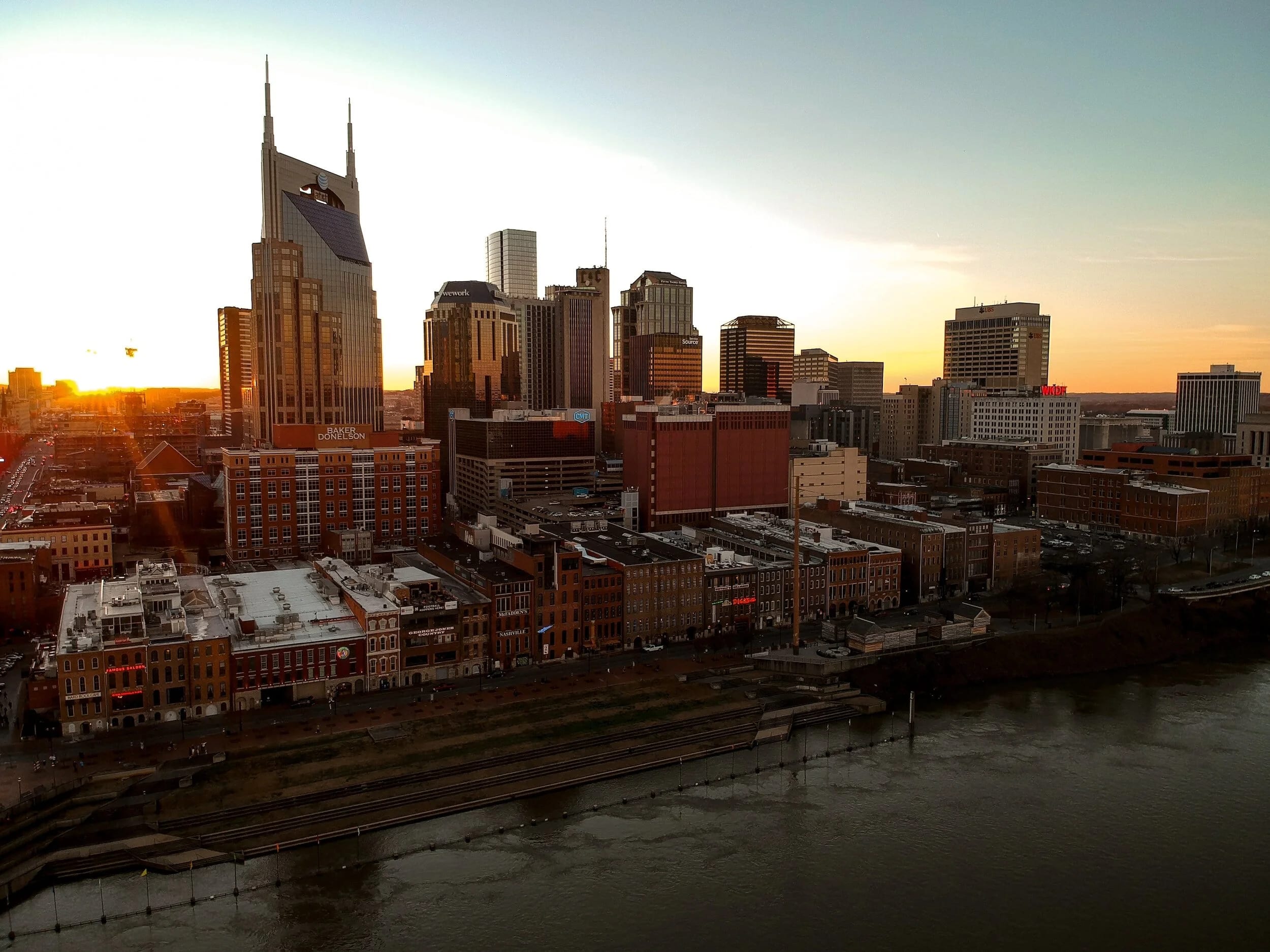 Sunset over downtown Nashville, Tennessee